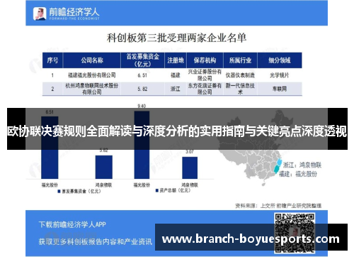 欧协联决赛规则全面解读与深度分析的实用指南与关键亮点深度透视