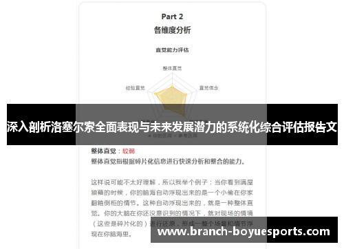 深入剖析洛塞尔索全面表现与未来发展潜力的系统化综合评估报告文